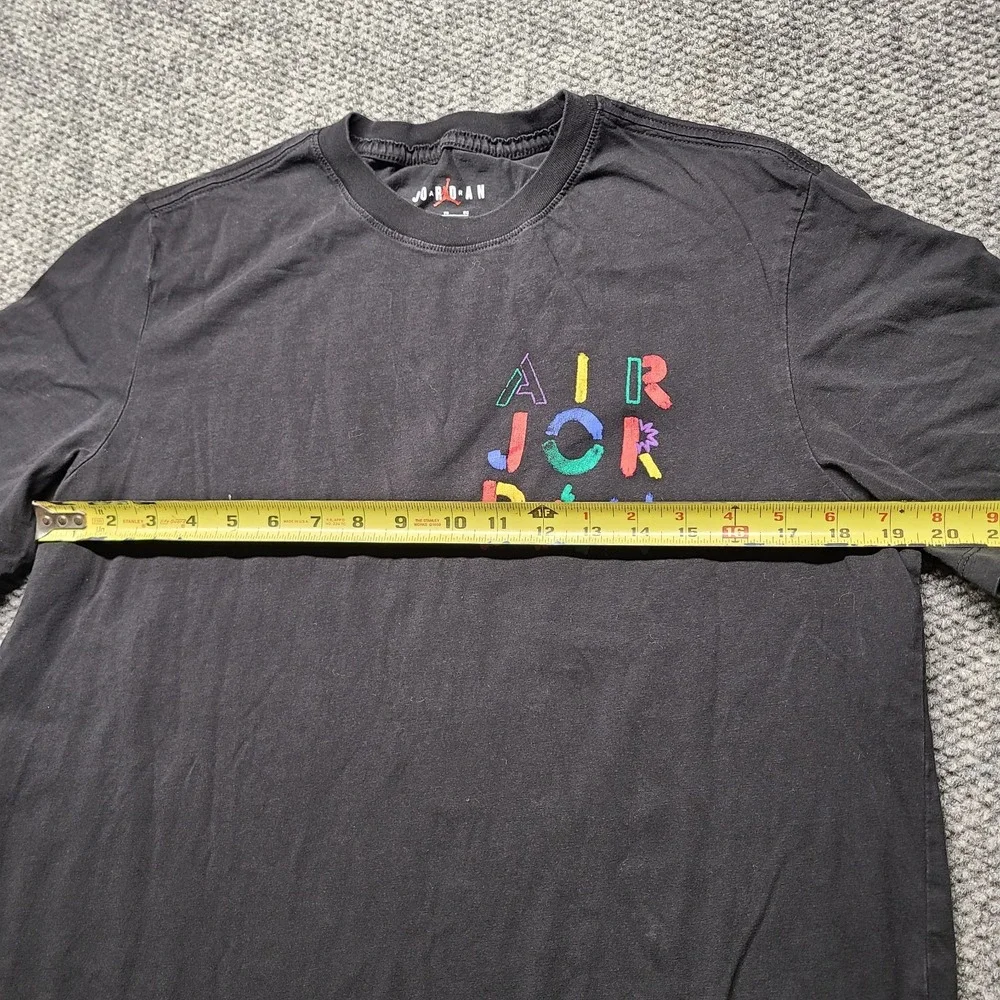 Air Jordan T-Shirt Mens XL Black Colorful The Cradle Graphic Short Sleeve Tee